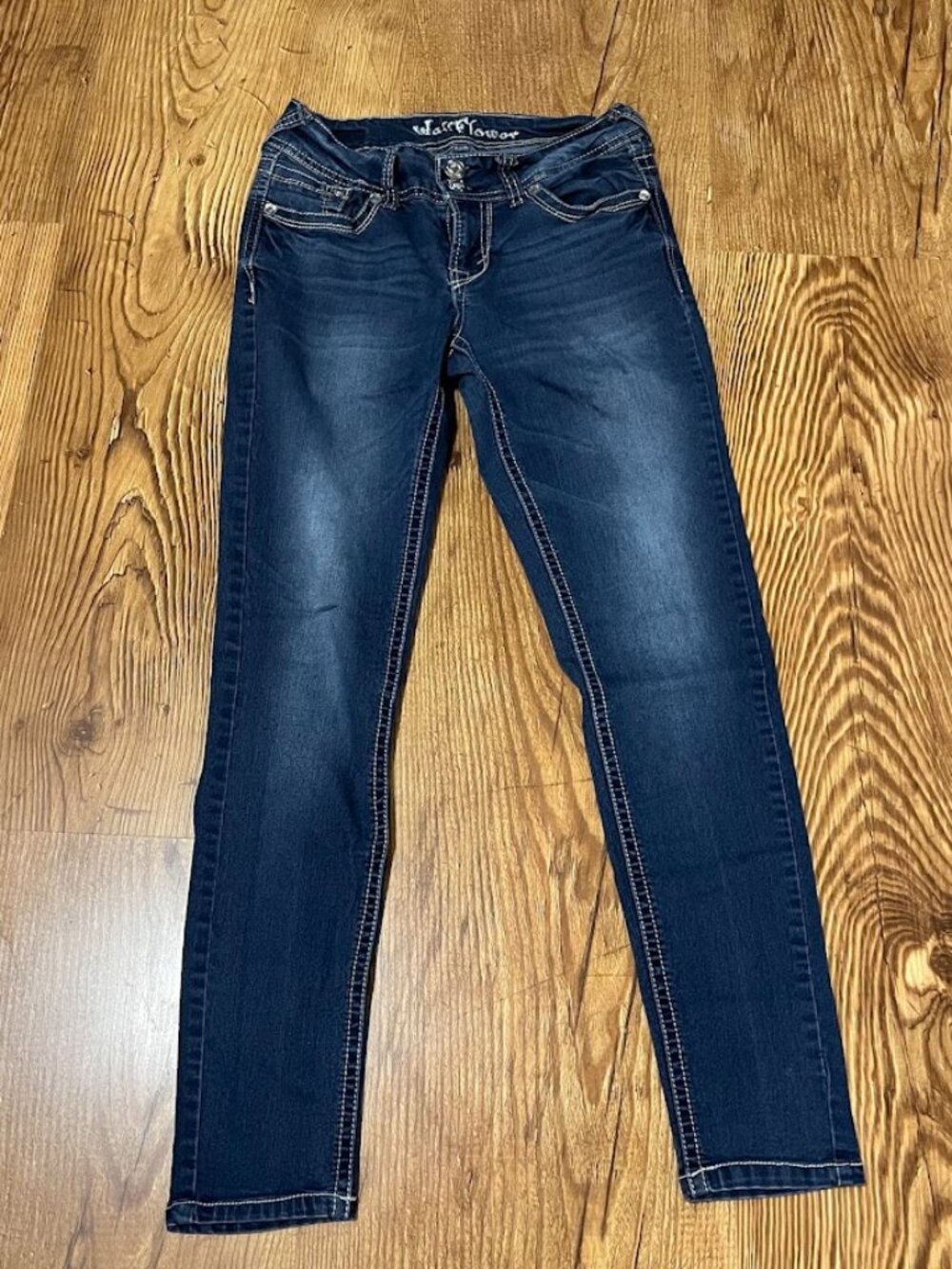 WallFlower Skinny Jeans with Bling Decoration, Size 3